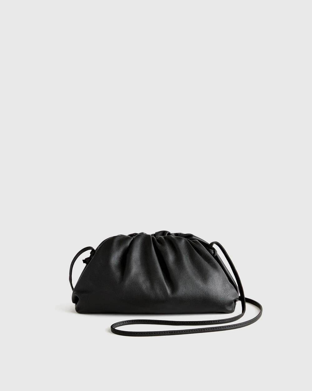 QUINCE NAOMI LEATHER POUCH CROSSBODY CLUTCH BAG BLACK HANDBAG